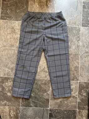 Bend Over Classic Plaid Trousers - Gray/Blue